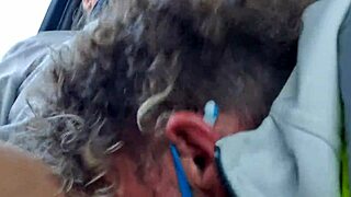 Gay amateur gives blow job on the car head