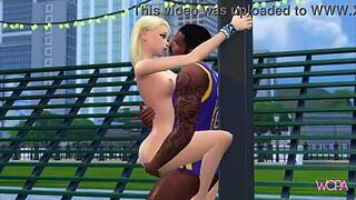 Girlfriend Cheats Right in Front of Boyfriend with Basketball Player.