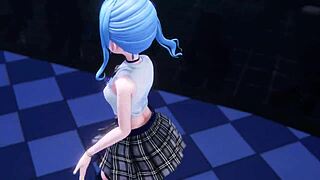 Beautiful anime striptease with MMD R-18 Suisei