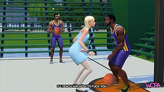 Girlfriend Cheats Right in Front of Boyfriend with Basketball Player.