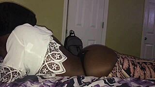 Ebony beauty gets face fetishized by well-endowed stud