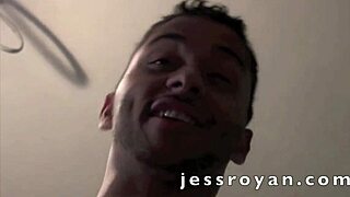 Straight Latino worker gets his first gay oral experience