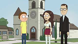 Tricia’s big boobs and red hair make her a MILF in this hentai video