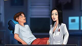 A hot teacher in a steamy game walkthrough in the Summertime Saga