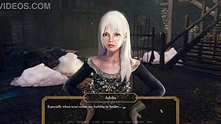 Beautiful woman with great body trapped in the castle tower and having sex