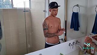My Voyeur Stepbrother Spies and CUMS HARD on My ASS!