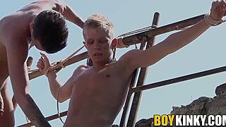 Young gay men engage in kinky bondage sex and both like it
