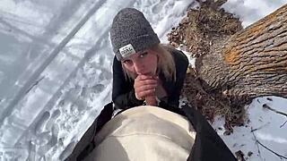 Ever tried outdoor sex in a snowy winter park?