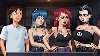 Summer-themed visual novel game with ecchi content