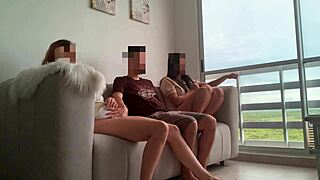 Hidden cam captures our steamy MFF threesome action