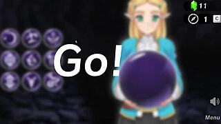 Animated porn game with Zelda and spirit orbs, hairless fetish