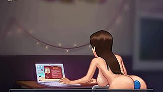 Summer-themed visual novel game with ecchi content