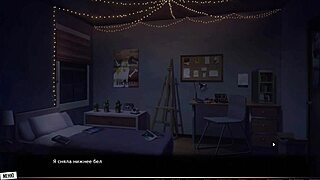 Hentai game with red string continues with hot fingering scene