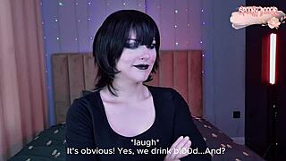 Pretty goth Mavis craves more of your cum fix