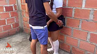 Wow, Huge Latina Teen Fucked by Homeless Man on Street!