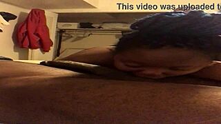 Gay black amateur sucks cock on bed