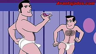 Check out this wild gay cartoon party scene unfolding.