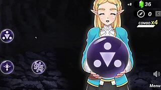 Animated porn game with Zelda and spirit orbs, hairless fetish
