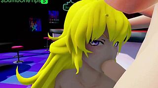 Futa hentai at the bar at night with RWBY
