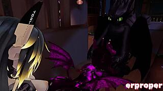 Demon, Robot, and Dragon Clash in Steamy VRChat 3Way