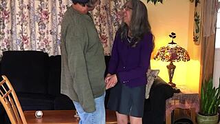 Mature beauty pleases young stud