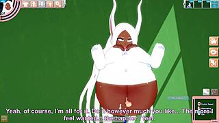 Commented gameplay of anime-style porn video with big-boobed rabbit character