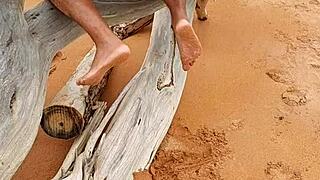 Public beach solo pleasure: Ladysilva's gay scene