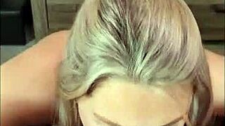 Beautiful wife gives great blow job and gets a nice cock cum shot in this video