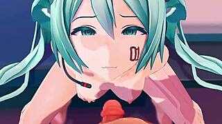 Miku’s 3D animated blowjob by nubilia