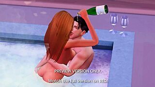 A hot tub scene in a 3D hentai video – a sneak peek of a future series