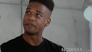 Interracial lovers Adrian and Devin in deepthroat action