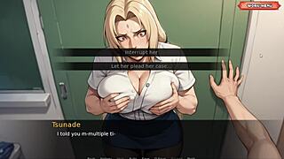 Tsunade's curvaceous figure in a sexy hospital outfit