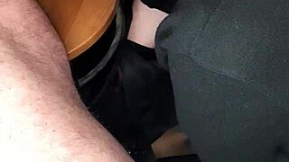 Redhead gives great deepthroat and facial in public scenes