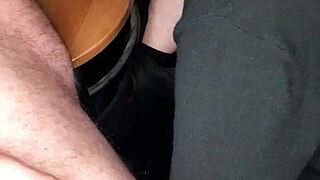 Redhead gives great deepthroat and facial in public scenes