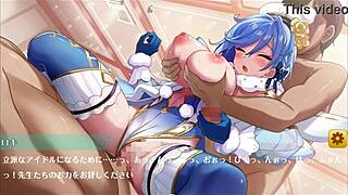Japanese beauty with big tits dominates in steamy anime hentai action