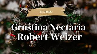 Amateur couple’s homemade video of hot blowjob and doggy style sex with a Christmas theme