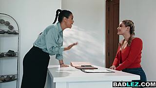 Bossy Asian milf dominates her submissive employee with a strapon. She rams that big ass hard!