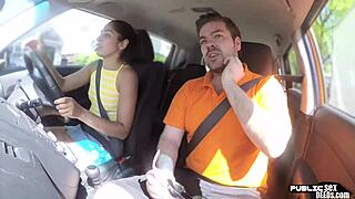 Student Driver Sucks Instructor Publicly Before Wild Car Pussyfucking