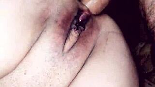 Skinny MILF in stockings, amateur anal scene