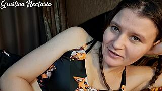 Petite European girlfriend cares for you and blows you