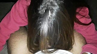 Black beauty gets her mouth full with cum