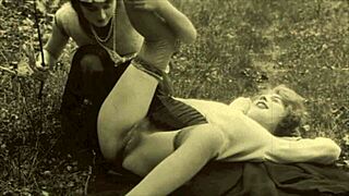 pornostalgia vintage lesbians dive into hairy beaver action now!