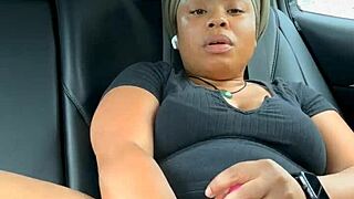 damn, she nearly got caught squirting in her car backseat!
