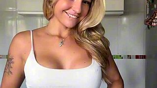 Blonde Novinha Loves Showing Off Pierced Nipples and Big Ass