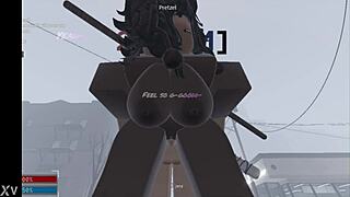 Just chilling, watching this sexy ebony get pounded in Roblox