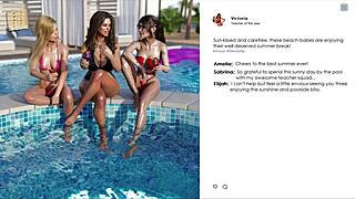 Beautiful woman with perfect figure in hot 3D video