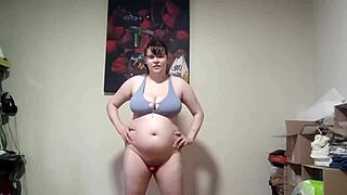 Pantsless workout with vibrator buzz