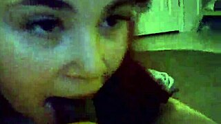 Beautiful woman with red hair giving oral sex with passion