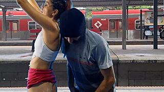 Steamy encounter at the train station in Brazil