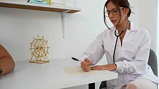 Doctor's office turns into a room for rough anal sex
